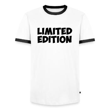 limited edition quote humor i am gift - Men's Ringer Shirt - white/black - Front - AI Model Female 172 light (172cm) & AI Model Male 178 dark (178cm)