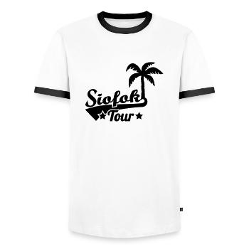 Siofok - Männer Kontrast-T-Shirt - Weiß/Schwarz - Vorne - AI Model Female 172 light (172cm) & AI Model Male 178 dark (178cm)