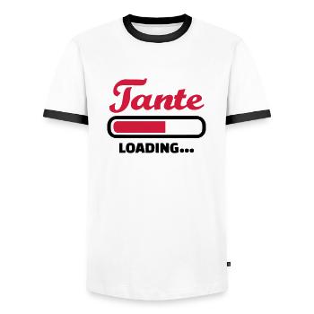 Tante - Männer Kontrast-T-Shirt - Weiß/Schwarz - Vorne - AI Model Female 172 light (172cm) & AI Model Male 178 dark (178cm)