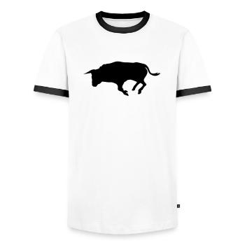 stier - Männer Kontrast-T-Shirt - Weiß/Schwarz - Vorne - AI Model Female 172 light (172cm) & AI Model Male 178 dark (178cm)