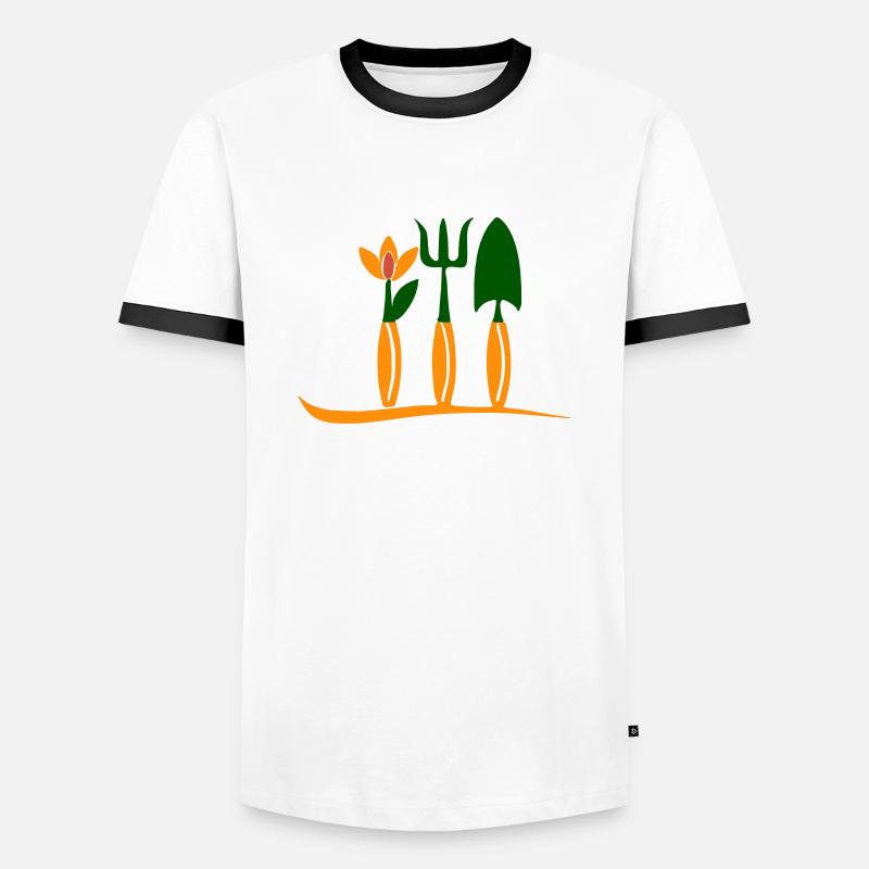 Ich liebe den Garten! - Männer Kontrast-T-Shirt - Weiß/Schwarz