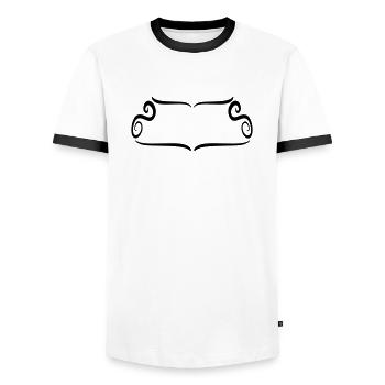 Ornament frame decorative artistic - Men's Ringer Shirt - white/black - Front - AI Model Female 172 light (172cm) & AI Model Male 178 dark (178cm)