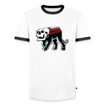 Zoffart GO!GO!GO! - Männer Kontrast-T-Shirt - Weiß/Schwarz - Vorne - AI Model Female 172 light (172cm) & AI Model Male 178 dark (178cm)