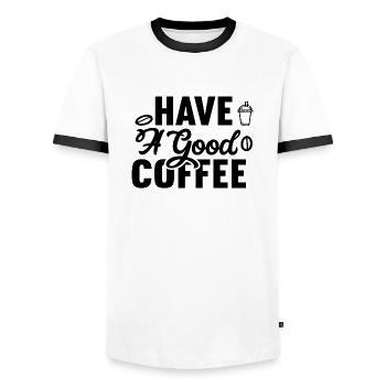 Have A Good Coffee - Männer Kontrast-T-Shirt - Weiß/Schwarz - Vorne - AI Model Female 172 light (172cm) & AI Model Male 178 dark (178cm)
