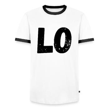 Amour t-shirt assortie couple - T-shirt contrasté Homme - blanc/noir - Devant - AI Model Female 172 light (172cm) & AI Model Male 178 dark (178cm)