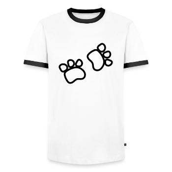 CHIEN CHAT ANIMAL DE COMPAGNIE - T-shirt contrasté Homme - blanc/noir - Devant - AI Model Female 172 light (172cm) & AI Model Male 178 dark (178cm)