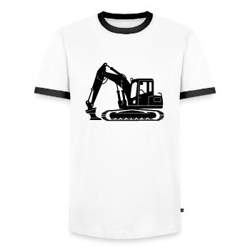 peleteuse - T-shirt contrasté Homme - blanc/noir - Devant - AI Model Female 172 light (172cm) & AI Model Male 178 dark (178cm)