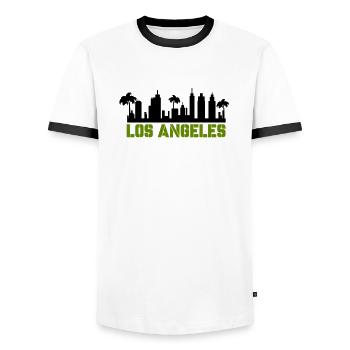 Los Angeles - T-shirt contrasté Homme - blanc/noir - Devant - AI Model Female 172 light (172cm) & AI Model Male 178 dark (178cm)
