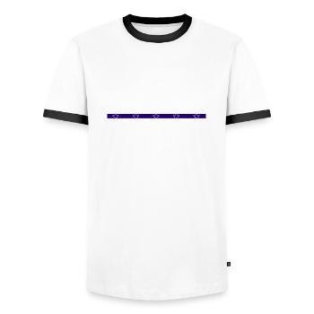 Bois de charpentier Sweats à capuche et sweat-shirts - T-shirt contrasté Homme - blanc/noir - Devant - AI Model Female 172 light (172cm) & AI Model Male 178 dark (178cm)