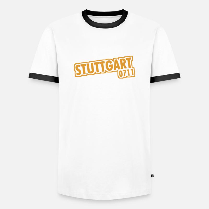 Stuttgart - 0711 - Area Code - Baden-Württemberg - Men's Ringer Shirt - white/black