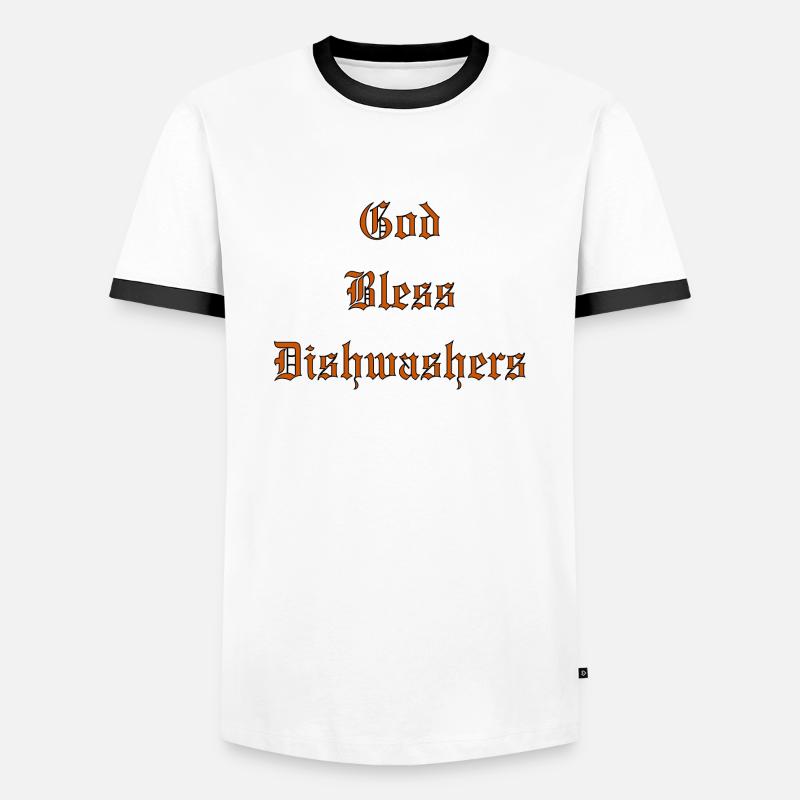 GodBlessDishwashers - Männer Kontrast-T-Shirt - Weiß/Schwarz