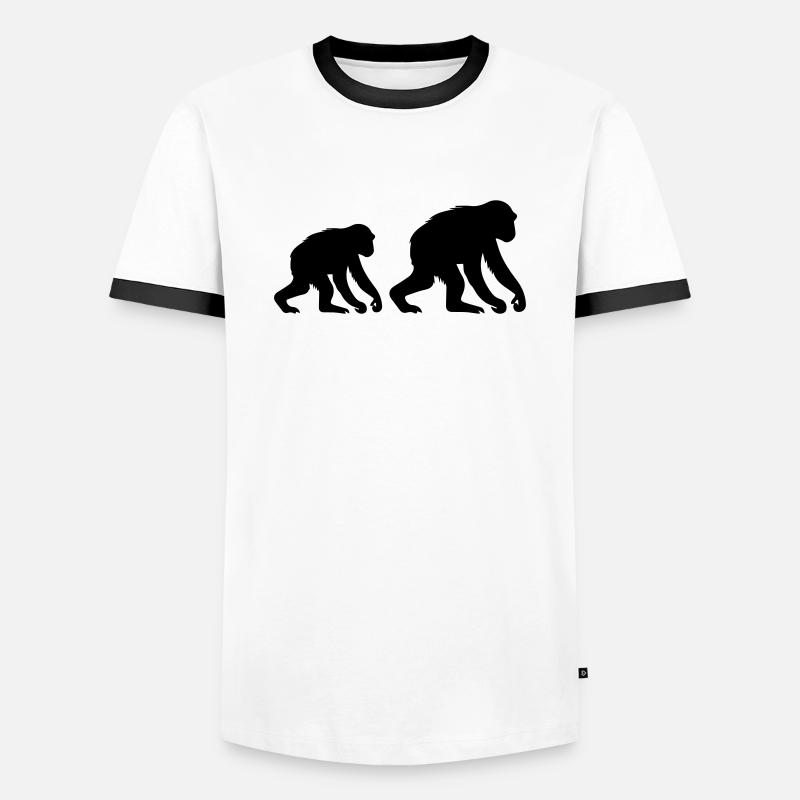 affen - Männer Kontrast-T-Shirt - Weiß/Schwarz