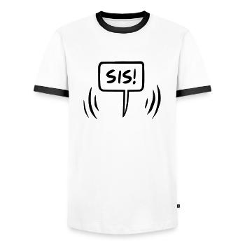 Sis Schwester Sprechblase - Männer Kontrast-T-Shirt - Weiß/Schwarz - Vorne - AI Model Female 172 light (172cm) & AI Model Male 178 dark (178cm)