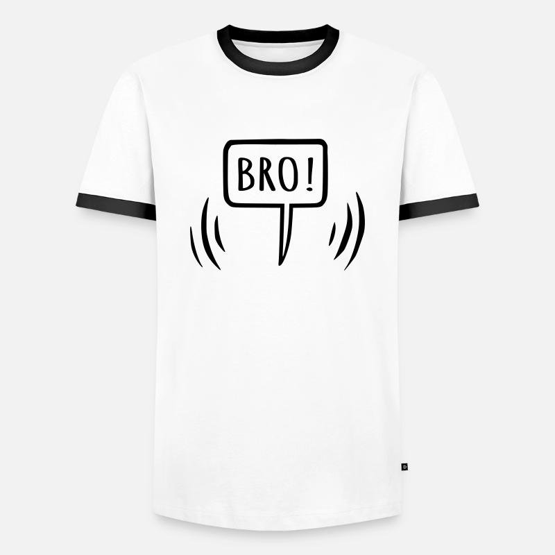 Bro! Brother speech bubble - Men's Ringer Shirt - white/black
