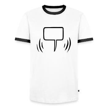 Sprechblase leer - Männer Kontrast-T-Shirt - Weiß/Schwarz - Vorne - AI Model Female 172 light (172cm) & AI Model Male 178 dark (178cm)