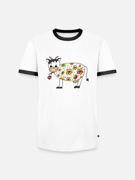 Vache - T-shirt contrasté Homme - blanc/noir