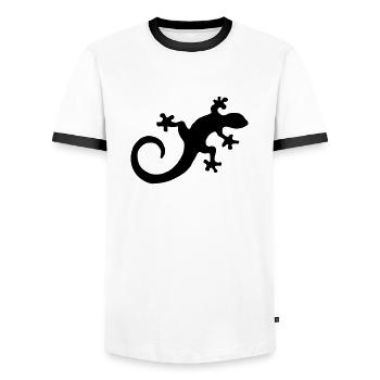 salamander - Männer Kontrast-T-Shirt - Weiß/Schwarz - Vorne - AI Model Female 172 light (172cm) & AI Model Male 178 dark (178cm)