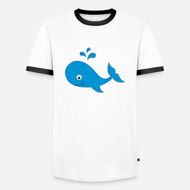 wal - Männer Kontrast-T-Shirt - Weiß/Schwarz