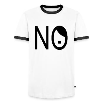 NO - Gegen Nazis - Männer Kontrast-T-Shirt - Weiß/Schwarz - Vorne - AI Model Female 172 light (172cm) & AI Model Male 178 dark (178cm)