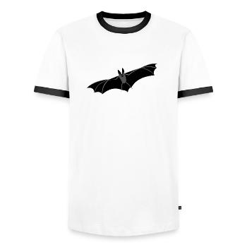 Fledermaus zu Halloween - Süßes oder Saures - Männer Kontrast-T-Shirt - Weiß/Schwarz - Vorne - AI Model Female 172 light (172cm) & AI Model Male 178 dark (178cm)