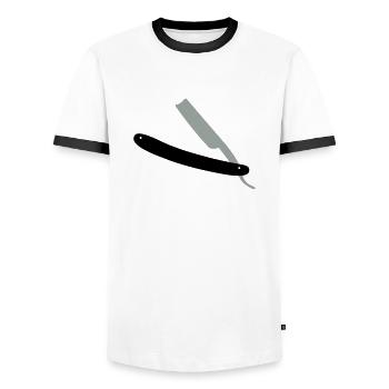 Razor - Men's Ringer Shirt - white/black - Front - AI Model Female 172 light (172cm) & AI Model Male 178 dark (178cm)