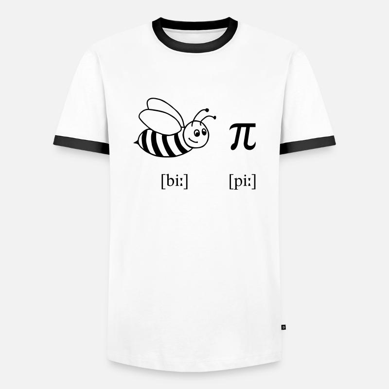 Bee Pi - Männer Kontrast-T-Shirt - Weiß/Schwarz