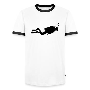 Taucher Diver Tauchen Sport Wasser Hobby - Männer Kontrast-T-Shirt - Weiß/Schwarz - Vorne - AI Model Female 172 light (172cm) & AI Model Male 178 dark (178cm)