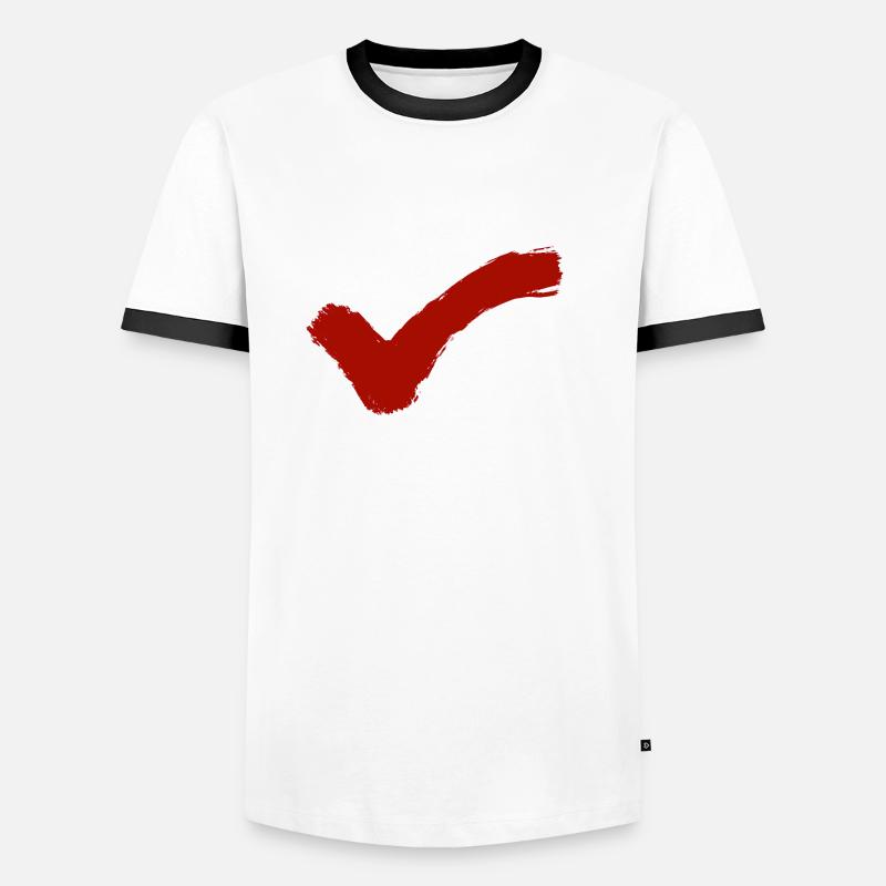 Hacken - Männer Kontrast-T-Shirt - Weiß/Schwarz