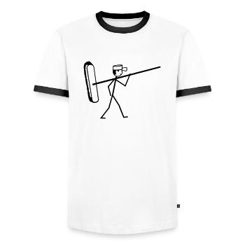 Strassenmeisterei - Männer Kontrast-T-Shirt - Weiß/Schwarz - Vorne - AI Model Female 172 light (172cm) & AI Model Male 178 dark (178cm)
