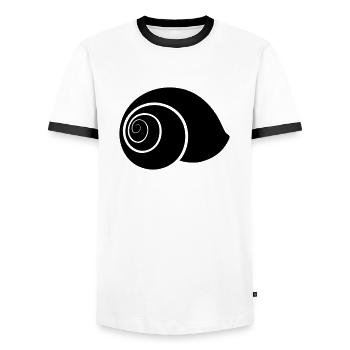 SNAILCASE - T-shirt contrasté Homme - blanc/noir - Devant - AI Model Female 172 light (172cm) & AI Model Male 178 dark (178cm)