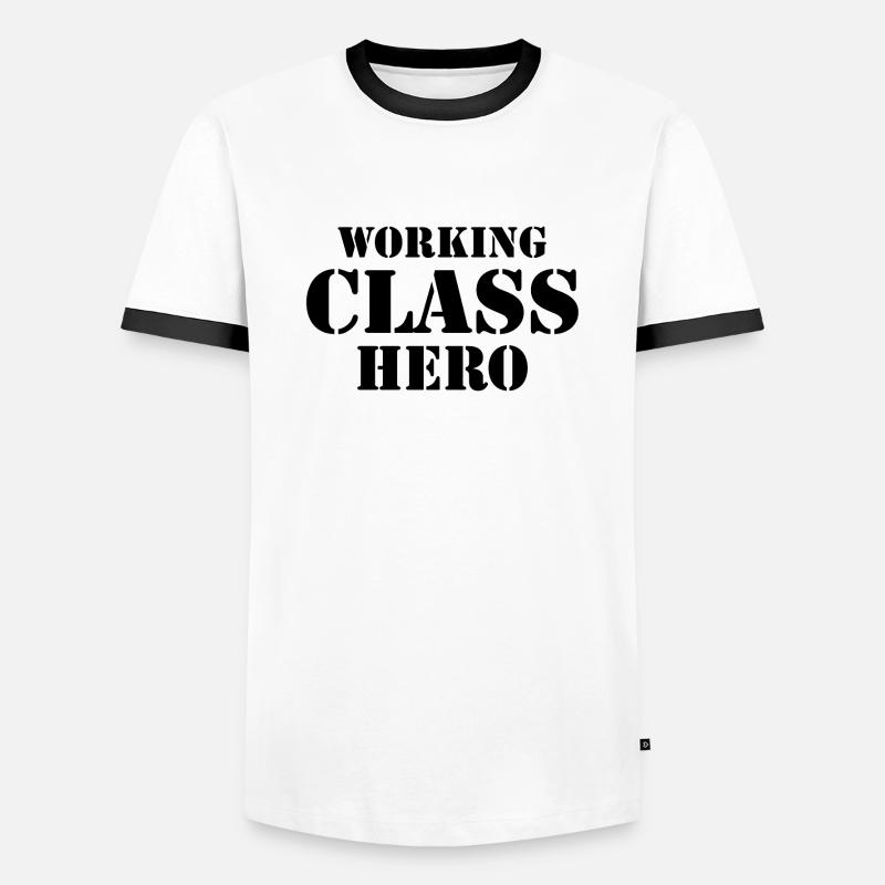 Working Class Hero - Men's Ringer Shirt - white/black