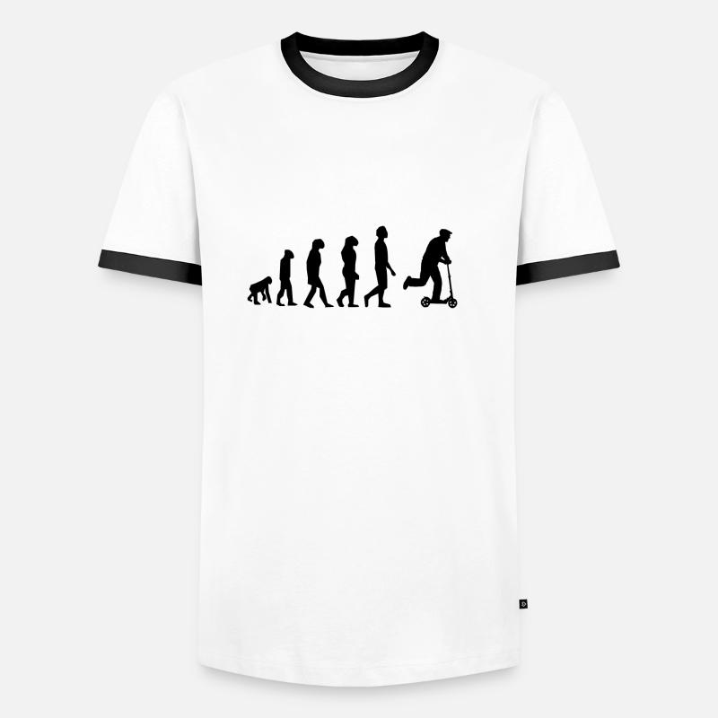 Trottinette évolution - T-shirt contrasté Homme - blanc/noir