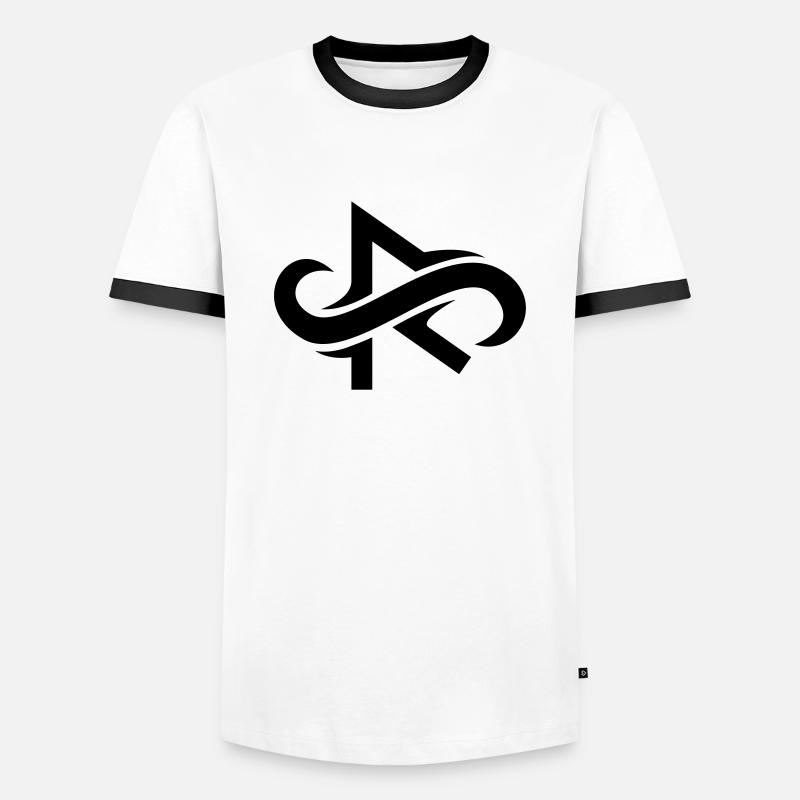 RAIDHO Rune - GreschnerVisual - Men's Ringer Shirt - white/black