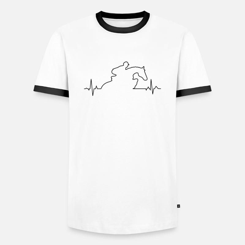 Saut d’obstacles ECG - T-shirt contrasté Homme - blanc/noir