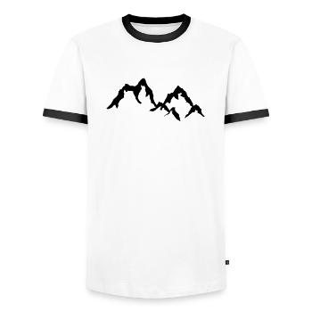 Montagnes - T-shirt contrasté Homme - blanc/noir - Devant - AI Model Female 172 light (172cm) & AI Model Male 178 dark (178cm)