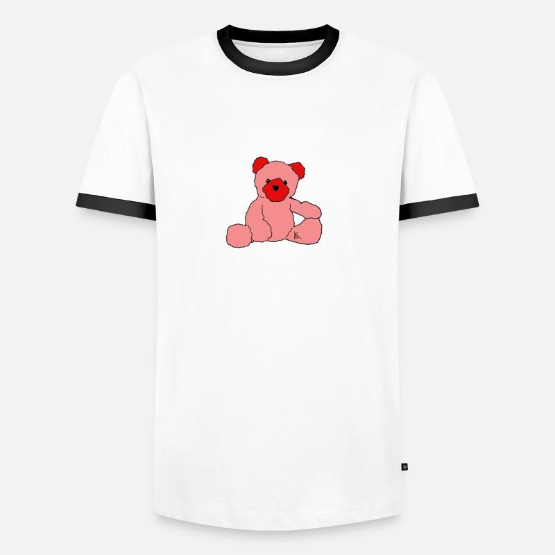 Teddy - Männer Kontrast-T-Shirt - Weiß/Schwarz
