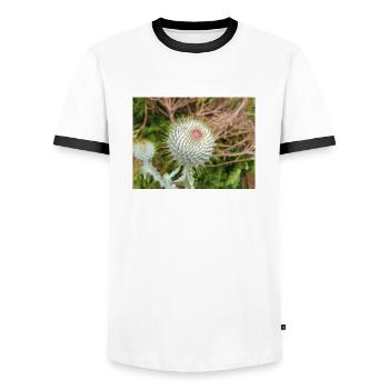 Scotch cotton thistle also woolly thistle - Men's Ringer Shirt - white/black - Front - AI Model Female 172 light (172cm) & AI Model Male 178 dark (178cm)