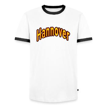 Hanover - Men's Ringer Shirt - white/black - Front - AI Model Female 172 light (172cm) & AI Model Male 178 dark (178cm)