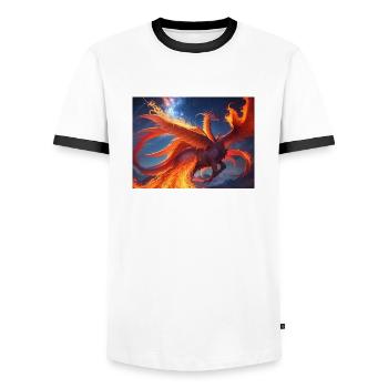 blue red sky with a creature generated ai - Men's Ringer Shirt - white/black - Front - AI Model Female 172 light (172cm) & AI Model Male 178 dark (178cm)