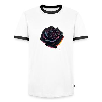 Résumé Rose - T-shirt contrasté Homme - blanc/noir - Devant - AI Model Female 172 light (172cm) & AI Model Male 178 dark (178cm)