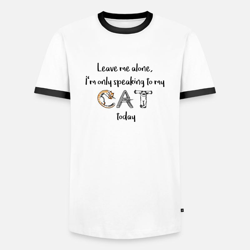 Katze - Männer Kontrast-T-Shirt - Weiß/Schwarz