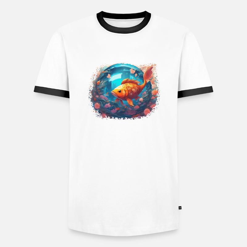 Sunfish Reflections - Men's Ringer Shirt - white/black