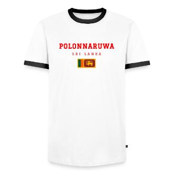 Polonnaruwa, Sri Lanka - T-shirt contrasté Homme - blanc/noir - Devant - AI Model Female 172 light (172cm) & AI Model Male 178 dark (178cm)