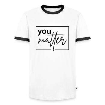 you matter - Männer Kontrast-T-Shirt - Weiß/Schwarz - Vorne - AI Model Female 172 light (172cm) & AI Model Male 178 dark (178cm)