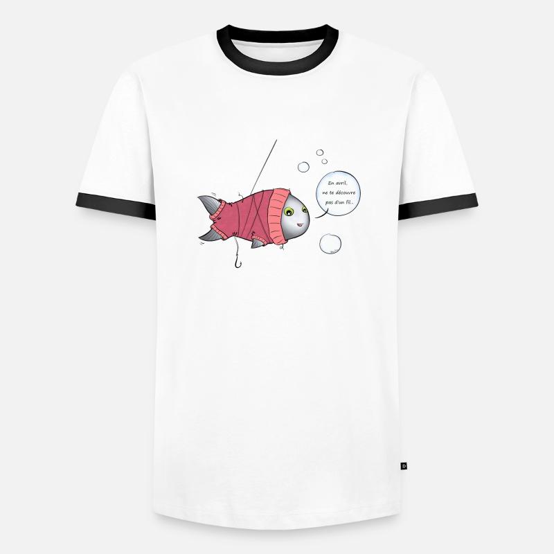 Rollkragenpullover Aprilscherz - Männer Kontrast-T-Shirt - Weiß/Schwarz