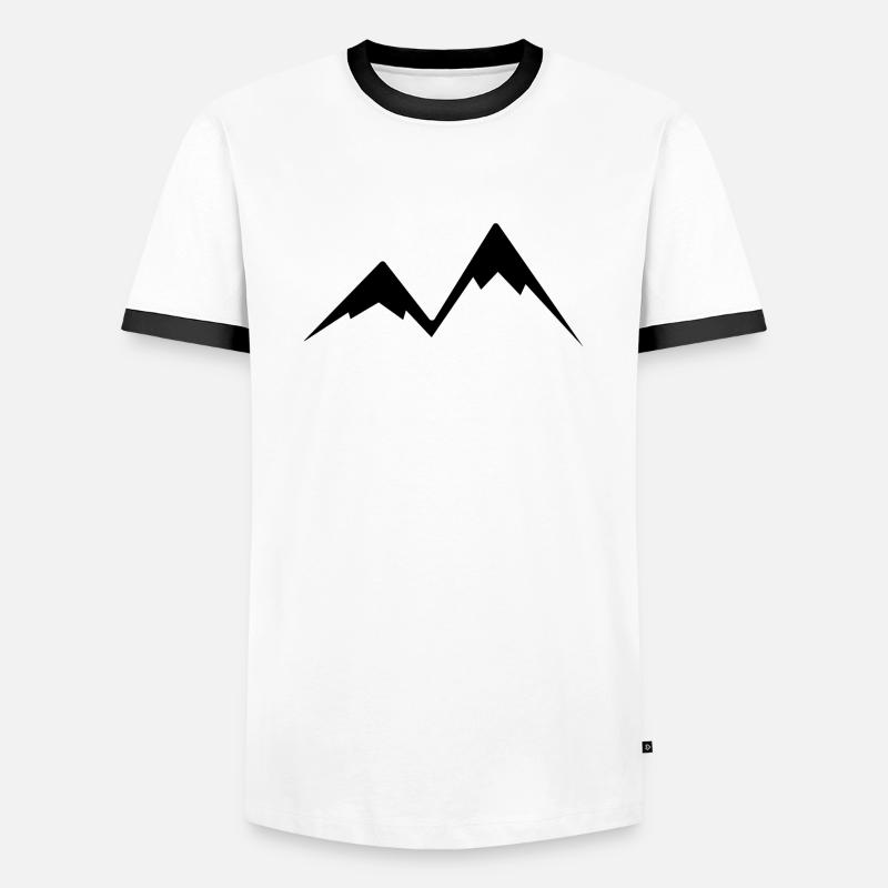 Einfache Berge - Männer Kontrast-T-Shirt - Weiß/Schwarz