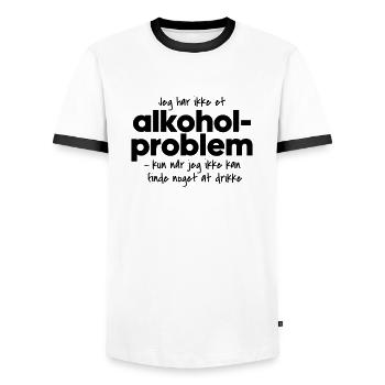 Alcohol problem - Men's Ringer Shirt - white/black - Front - AI Model Female 172 light (172cm) & AI Model Male 178 dark (178cm)