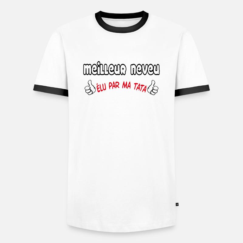 BESTER Neffe - Männer Kontrast-T-Shirt - Weiß/Schwarz