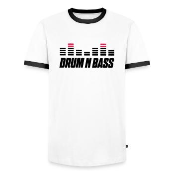 Drum Bass - T-shirt contrasté Homme - blanc/noir - Devant - AI Model Female 172 light (172cm) & AI Model Male 178 dark (178cm)