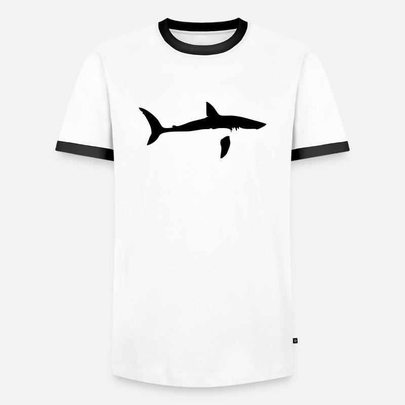 requin requin requin - T-shirt contrasté Homme - blanc/noir